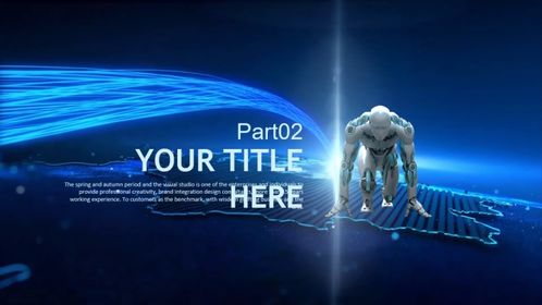 智能引领未来 赫兹科技商业信息云PPT模板与AI信息化的融合